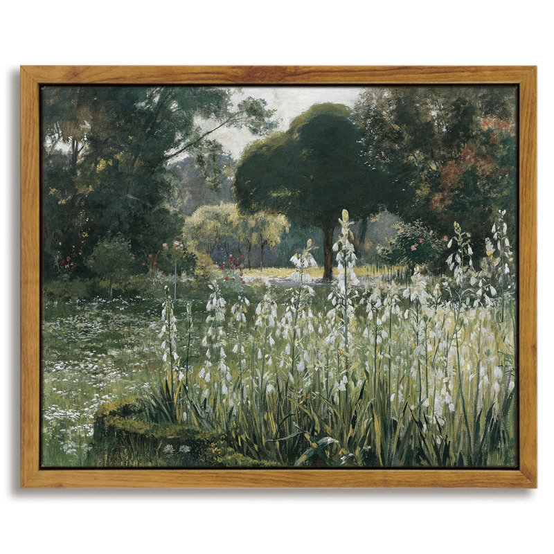 Small Floral Framed Canvas, Vintage Desktop & Wall Decor, 8×10