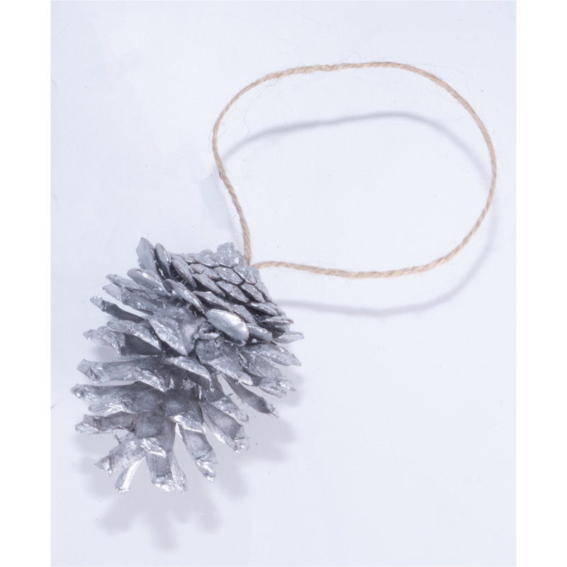 15cm Wood Holiday Shaped Ornament, Silver
