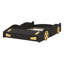 Lit plateforme de voiture de course en bois massif avec garde-corps, espace de rangement et roues-684902934-684902933