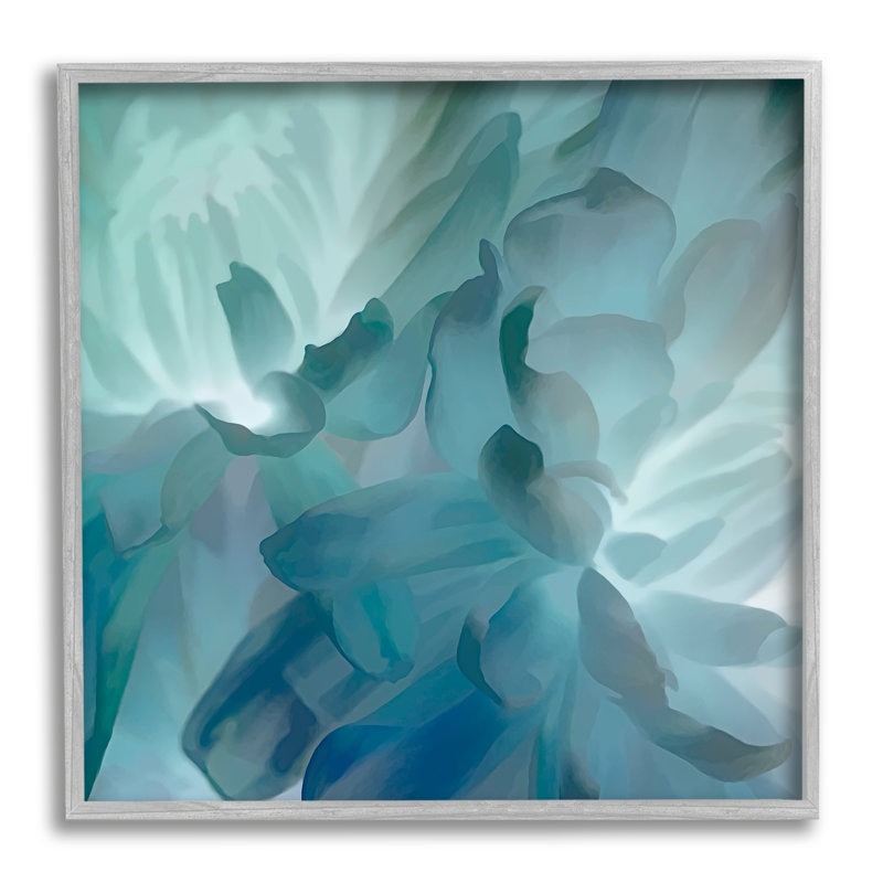 «Blue Flower Petal Abstraction Cool Tone Florals» par Floater Frame, impression, H 12 po x l 12 po x P 1,5 po