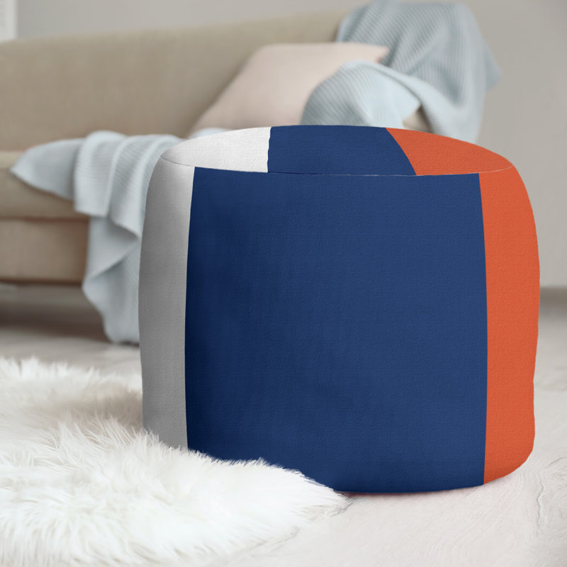 Repose-pieds repose-pieds rond 20,5", Edmonton, Blanc / orange / bleu marine