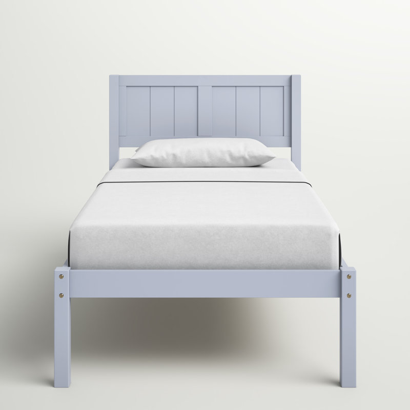 Lit simple en bois massif, Gris