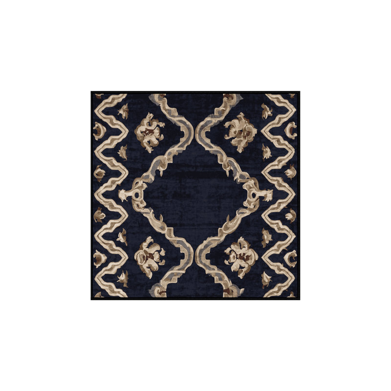 Machine Washable Gray Area Rug, Square 5'
