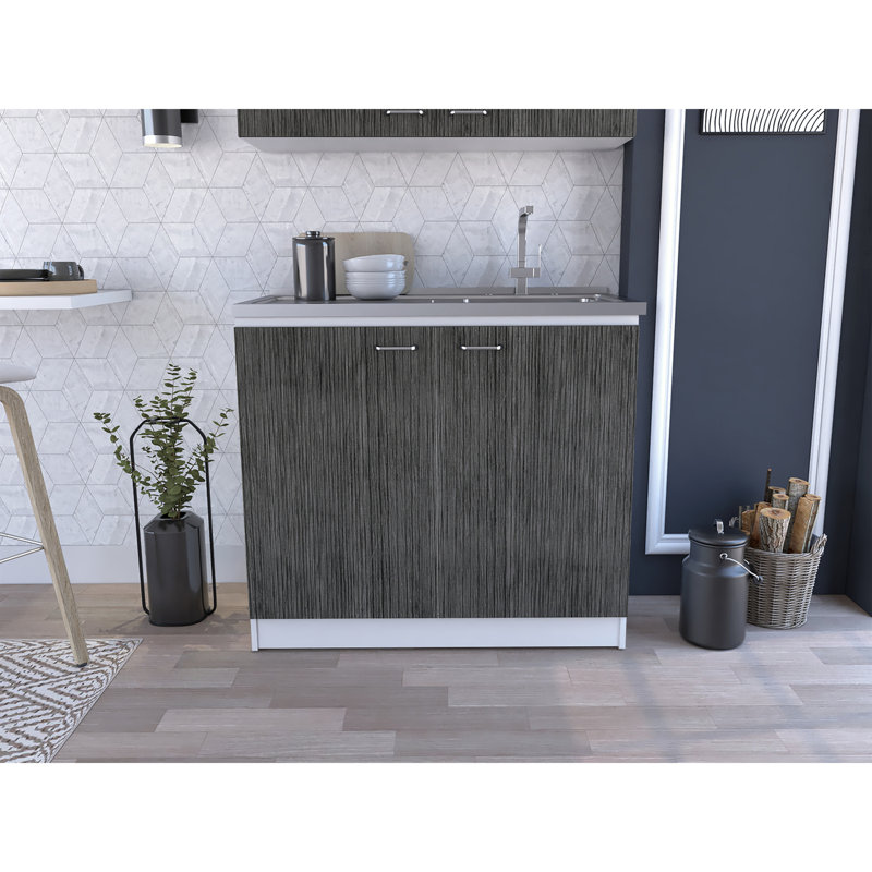 Évier utilitaire rectangulaire et armoire 2 portes Brookeline