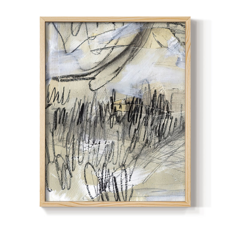 MaskedNotesIII Framed Print - Solid Wood, 11" H x 9" W