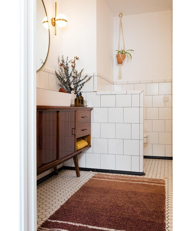 Reversible Washable Rug Twin Toffee, Rectangle 2'7" x 4'7"