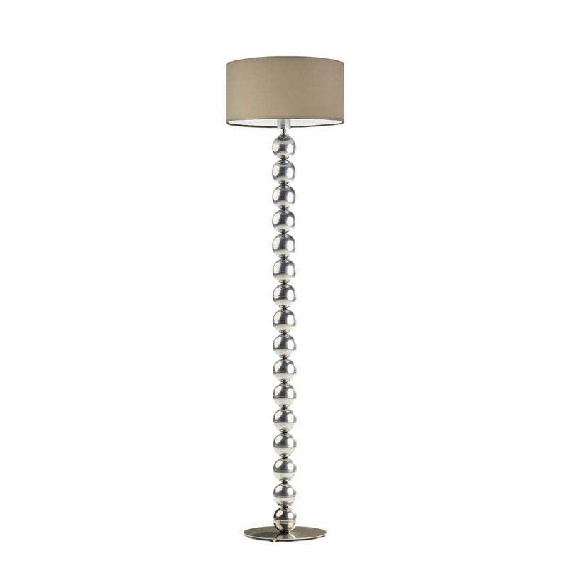 Moody 158cm Traditional Floor Lamp, Beige, Silver