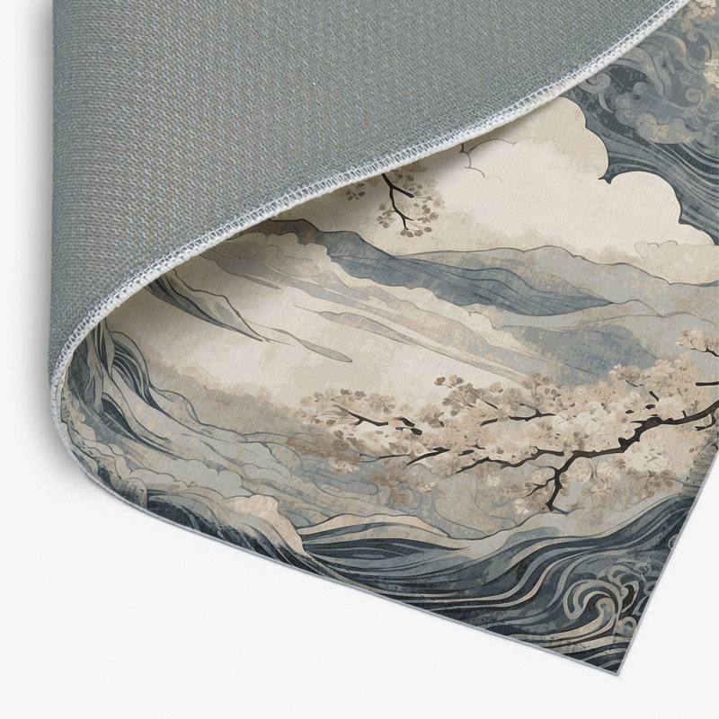 Sakura Drift Indoor And Outdoor Area Rug, Rectangle 1'6" x 2'6"