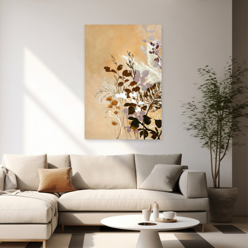 Feuilles légères 6, art contemporain abstrait, H 60 po x l 40 po
