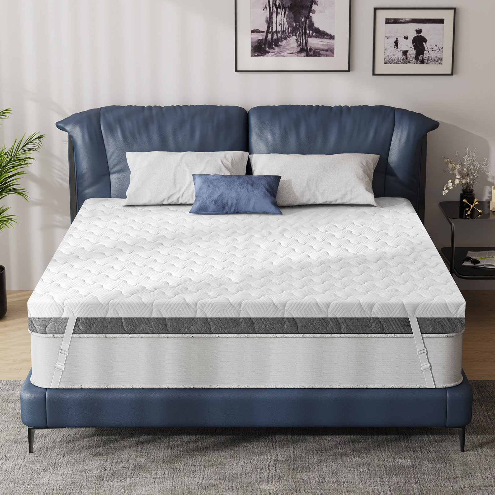 Bed Topper Hard Bed For Back Pain Queen Mattress Firm Sleepmax