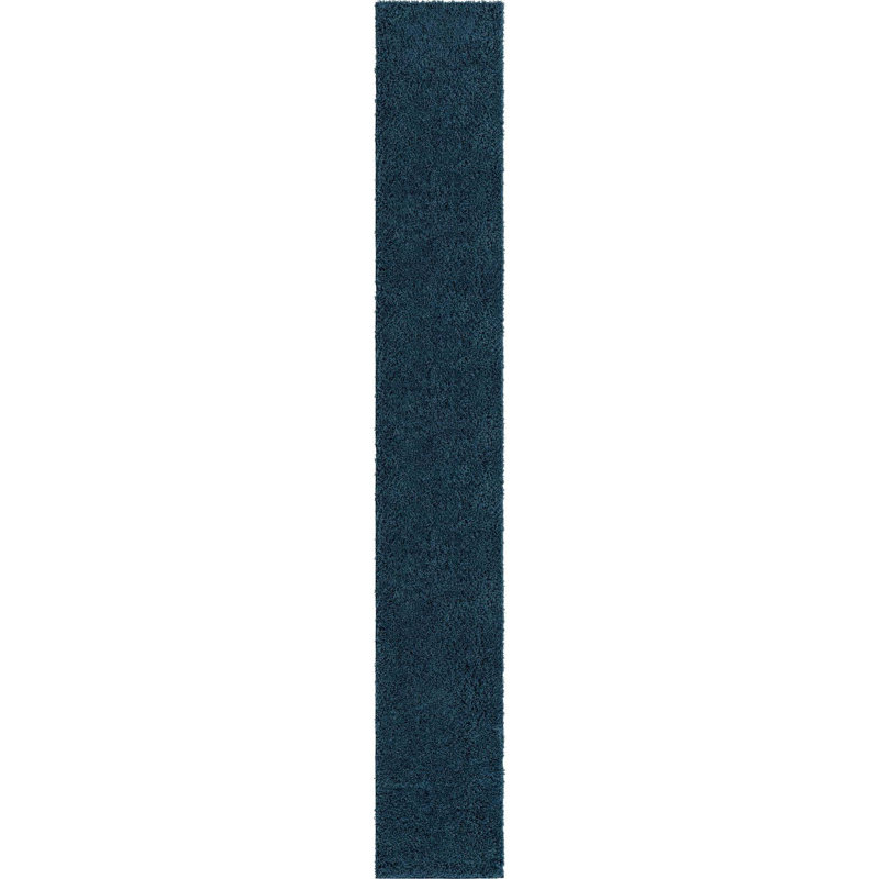 Tapis bleu marine Desirae, Tapis de couloir 2 pi 6 po x 16 pi 5 po