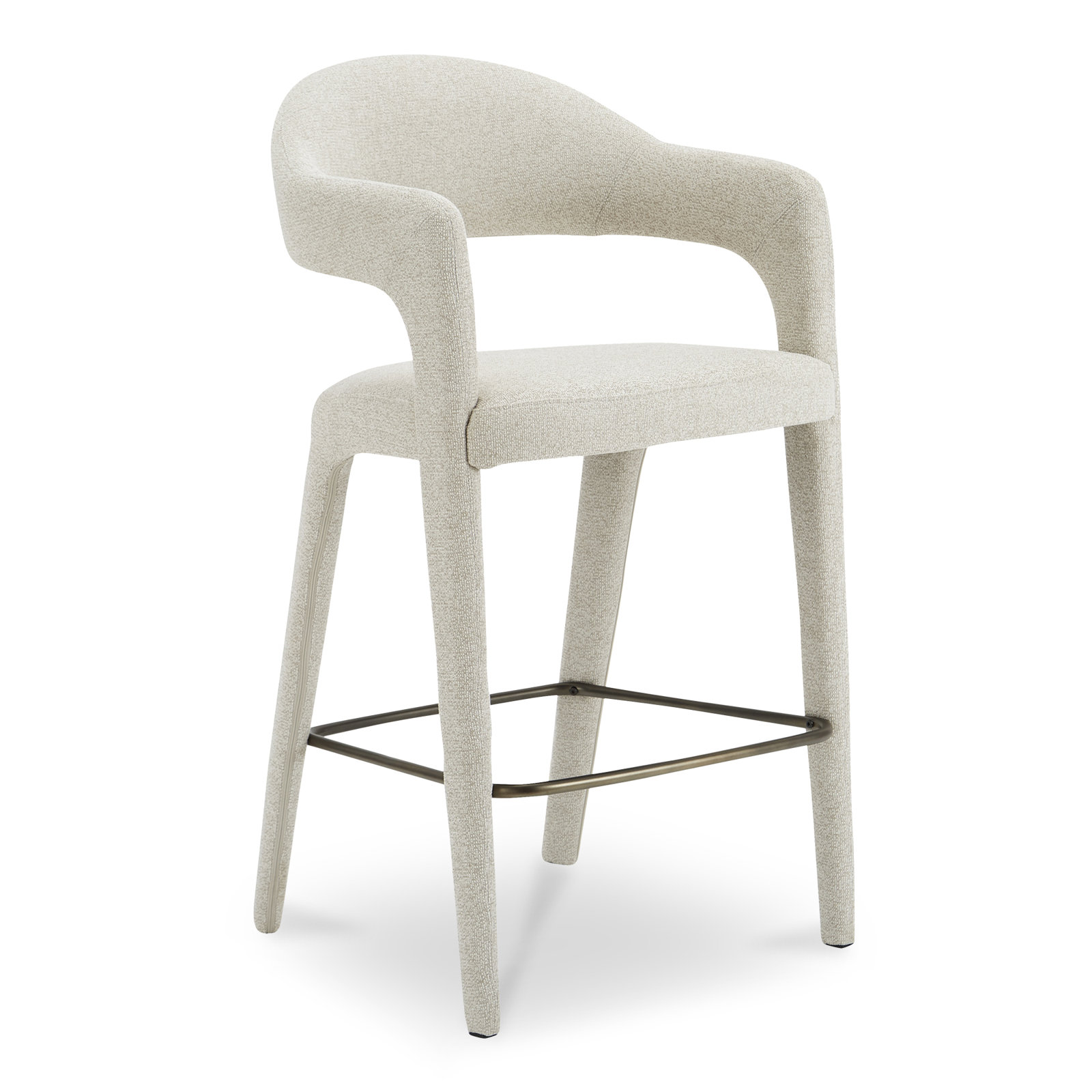 Cathline Bar and Counter Stool, Bar Stool (30.3" Seat Height), Beige Polyester