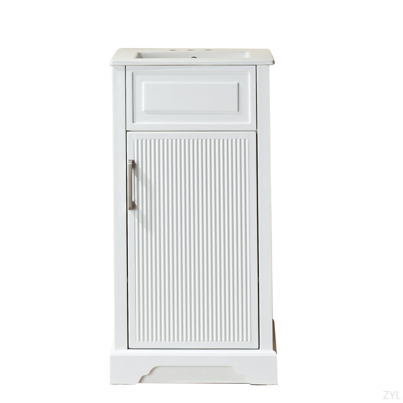Meuble-lavabo simple autoportant entièrement assemblé avec comptoir