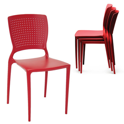 Tramontina Safira Stackable Dining Chairs - Easy Storage Seating for Indoor or Outdoor Use