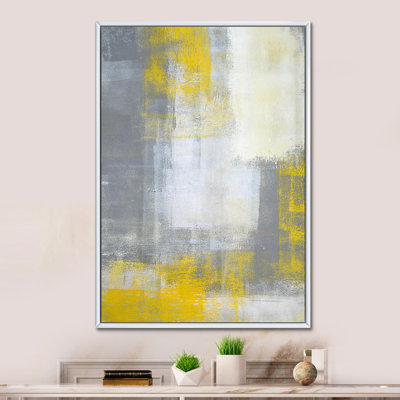 «Gray Meets Yellow Abstract Art VII», reproduction d'art moderne et contemporaine sur toile