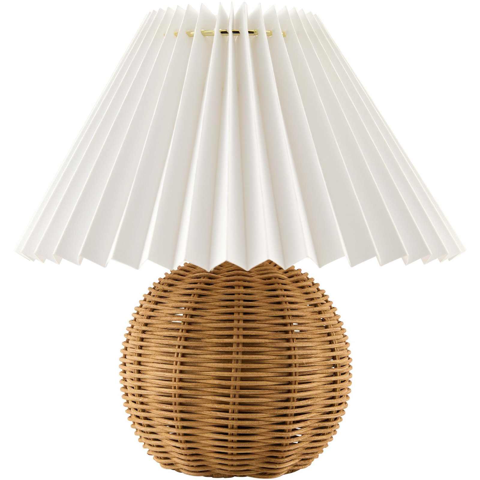 Chemise Rattan 10" Mini Table Lamp, Light Brown, Traditional