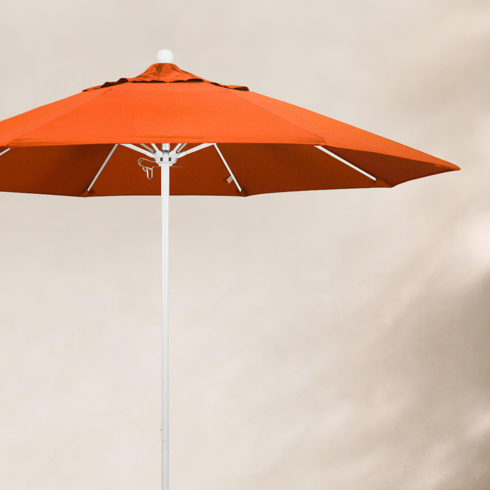 Maria 9' Sunbrella® Umbrella, White, Canvas Tangerine Sunbrella® Canvas