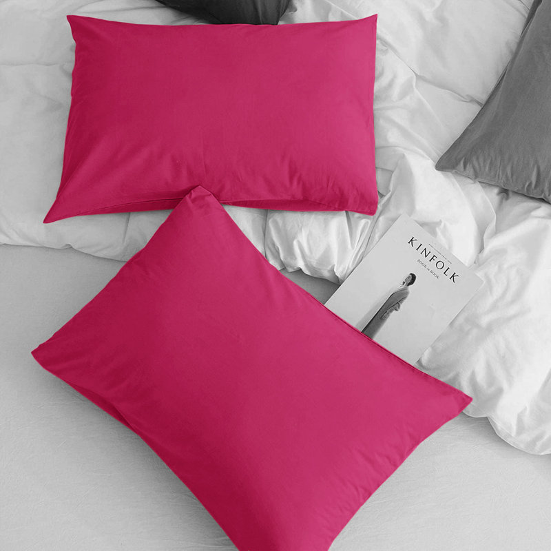 Aspire Homeware Super Soft & Breathable Microfiber Dyed Pillowcase (Pack Of 2), Hot Pink