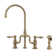 Whitehaus Collection Bridge Faucet with Gooseneck Swivel Spout and Solid Brass Side Spray
