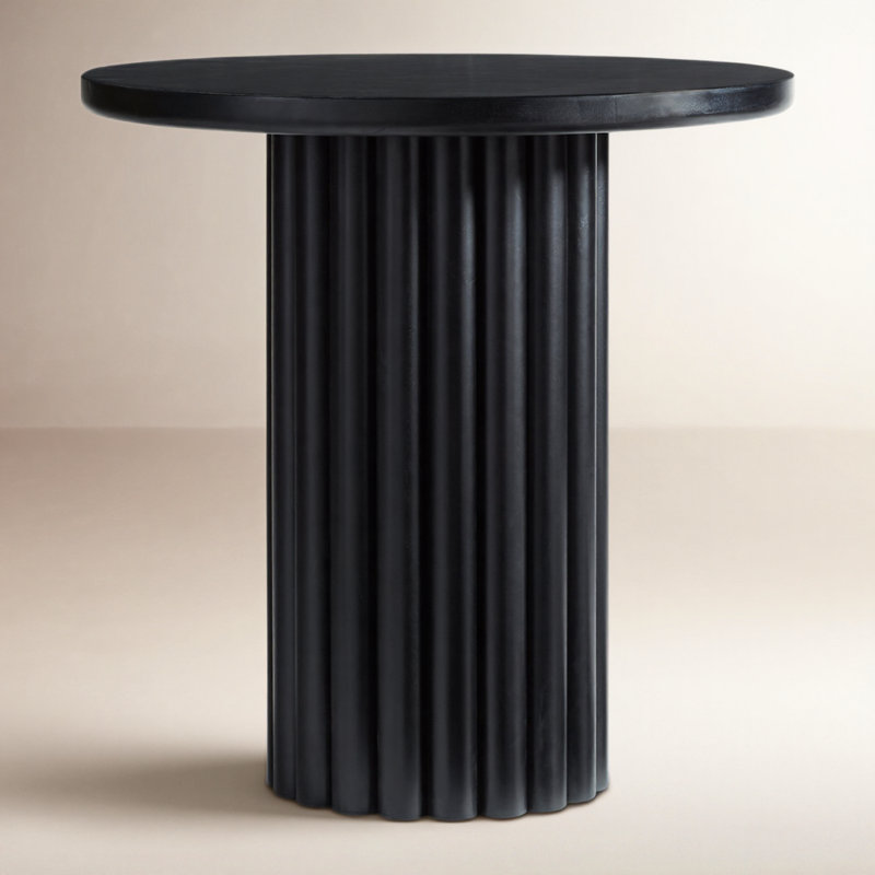 Mavis Oak Round Dining Table, Black, 36"H x 36"W x 36"D
