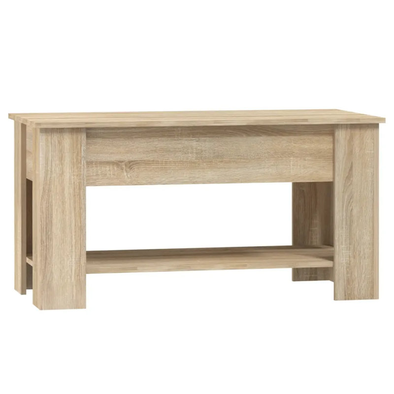 Huso Lift Top Four Leg Coffee Table with Storage, Sonoma Oak