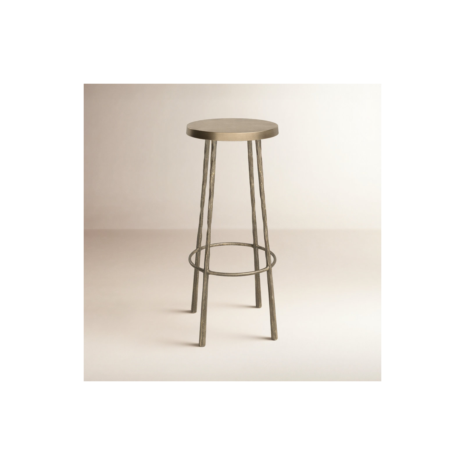 Moreen 26" Counter Stool, Bar Stool (30" Seat Height), Antique Brass