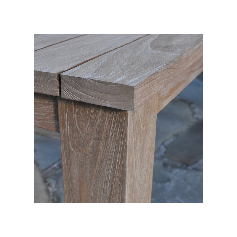 Tuscany Outdoor Teak Coffee Table, 32" W x 51" L x 18" H, Gray