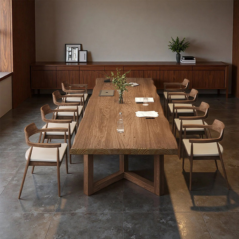 Ensembles de tables de conférence simples en bois massif haut de gamme, H 29,52 po x L 78,74 po x l 35,43 po