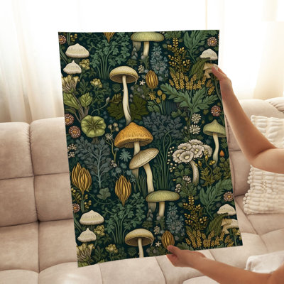 «Botanical Cottagecore Forest Mushroom II Cottage», reproduction d'art non encadrée