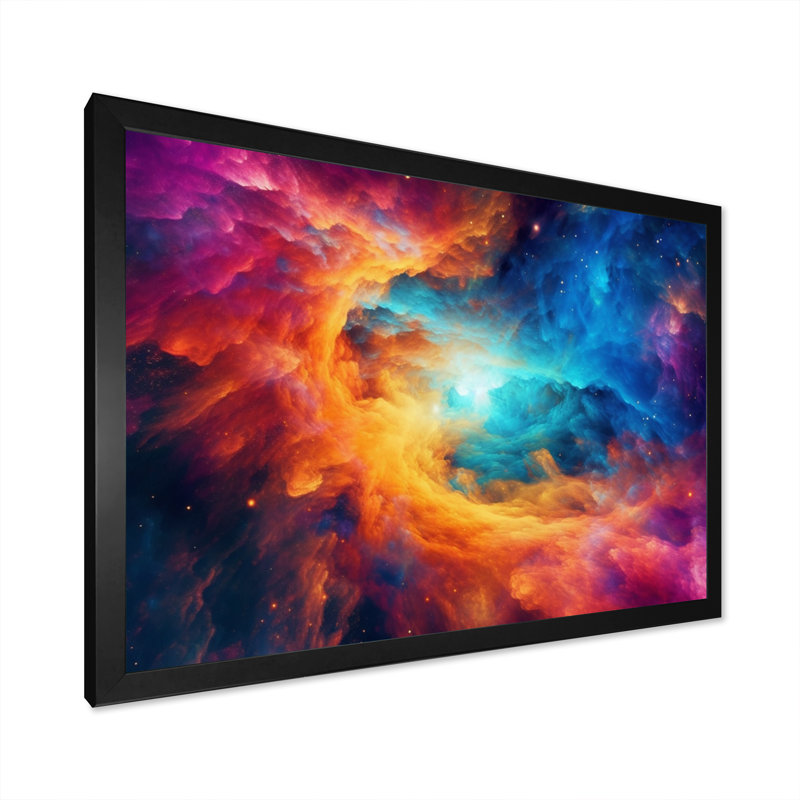 Revolution Space III sur impression sur toile, Cadre d'angle fermé noir, H 12 po x l 20 po x P 1 po