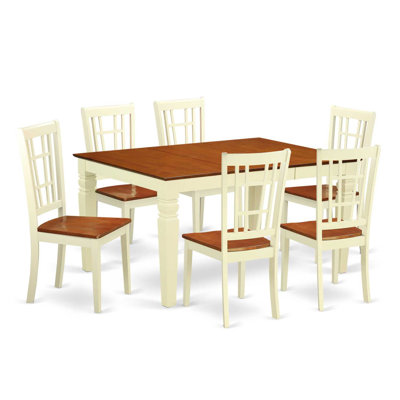 5 Piece Dinette Set for 4 Includes a Rectangle Dining Room Table with Butterfly Leaf and 4 Dining Chairs, Black & Cherry