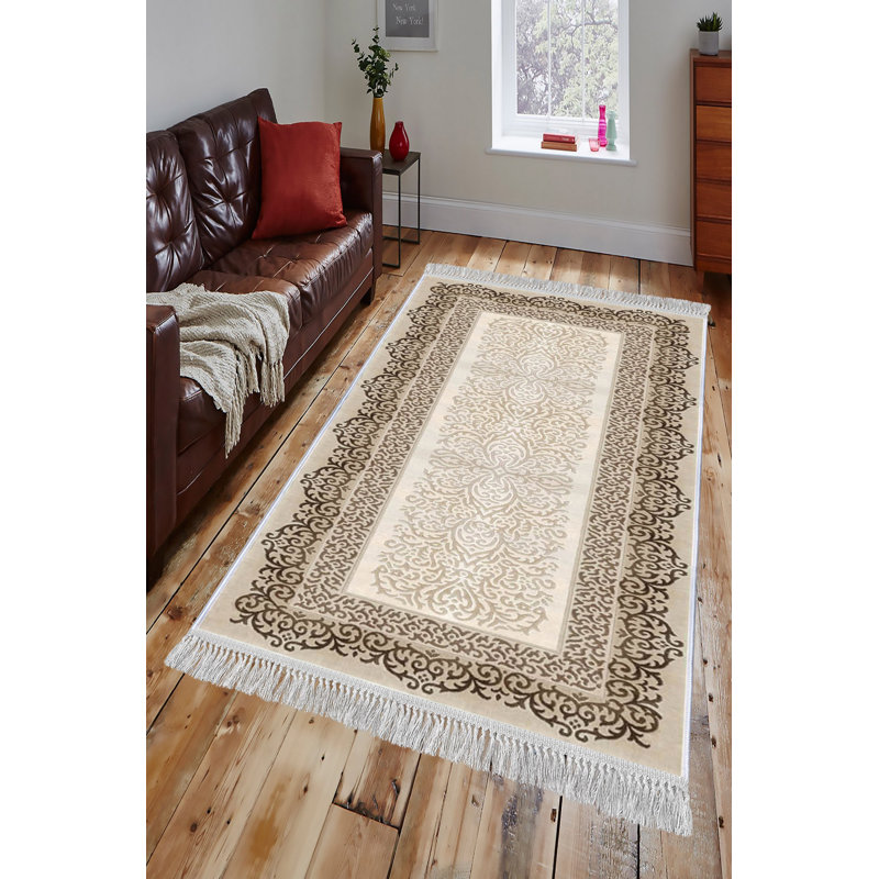 Luxurious Velvet Area Rug (4.6 x 7.2 ft), 100% Antibacterial Fabric, Non-Slip Cotton Backing, Pile Height: 0.4 in | Machine Washable, 3D Digital Print Design | Perfect for Living Room & Bedroom Decor, Soft & Durable