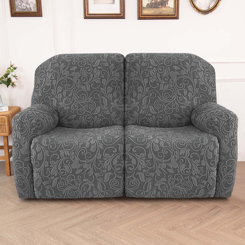 Housse tricotée pour fauteuil inclinable en jacquard, Polyester gris
