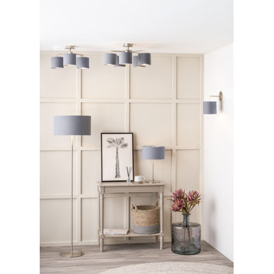 Elin 5 - Light Brushed Silver Shaded Pendant