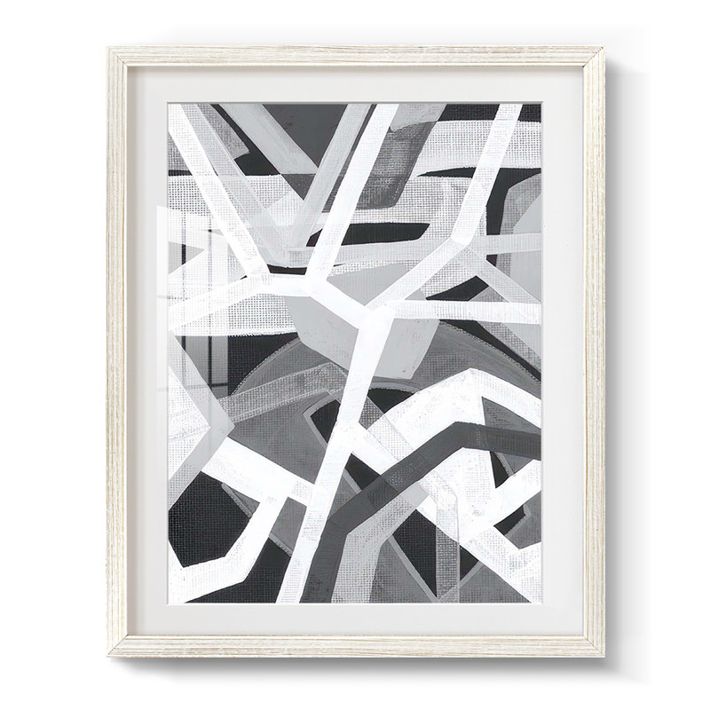 Magnetic Greys II -Framed Print, 25.5" H x 17.5" W, White