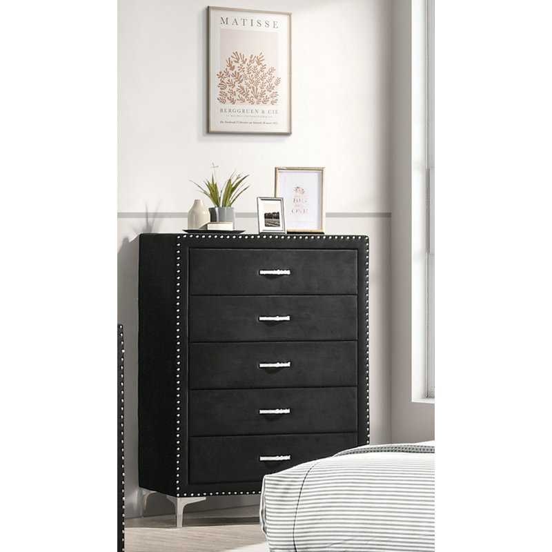 Meuble de chambre 1 pièce à cinq tiroirs Glam