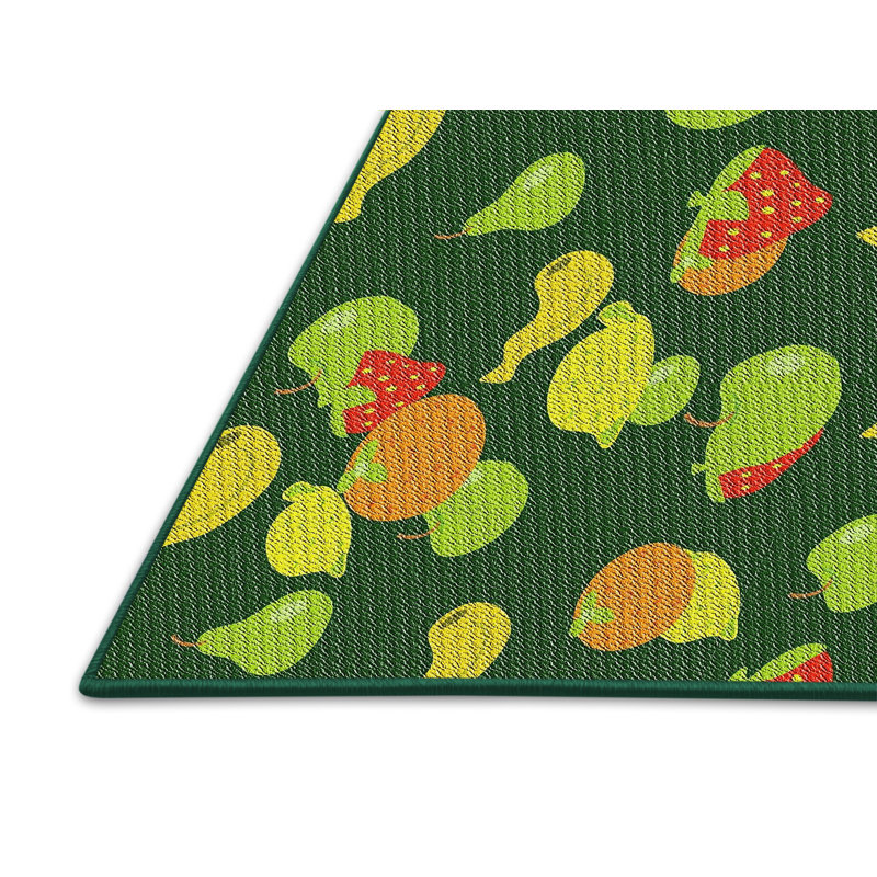 Tapis vert/rouge à motifs, Rectangle 4 pi x 6 pi