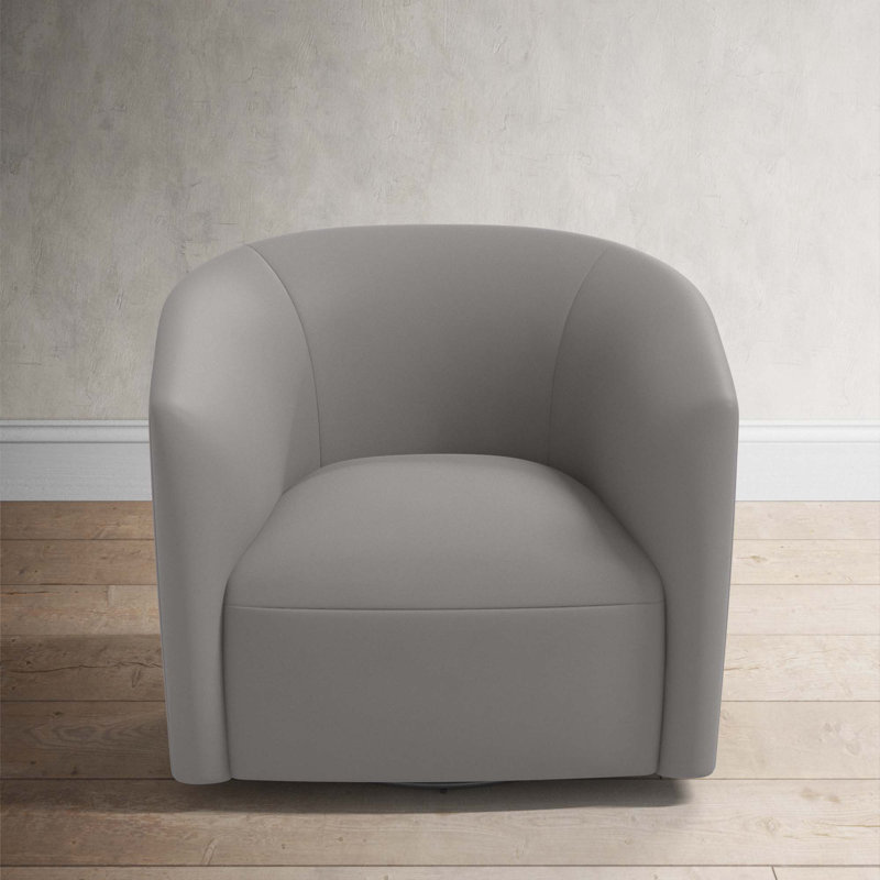 Marita 32" Barrel Chair, Classic Otter Performance Velvet