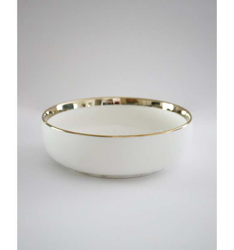 Bol blanc avec garniture dorée «The Luxury Collection» - grand 7,4 po (ensemble de 2)