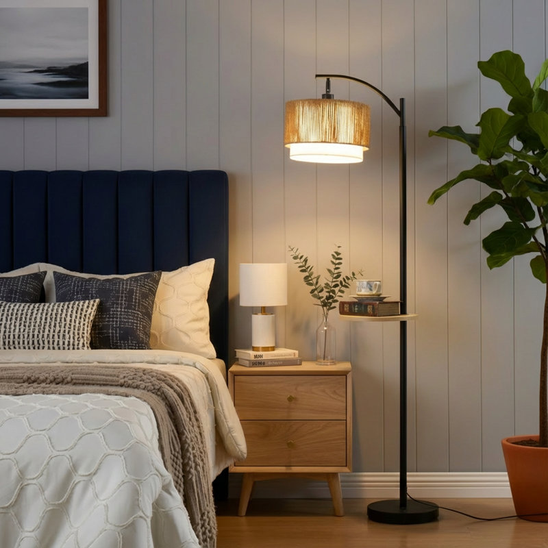 Lampe de table sur pied 63,2 po, Minimal chêne