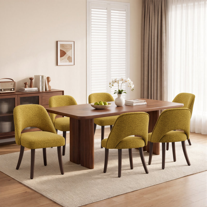 49 cm H Fabric Side Chair, Yellow