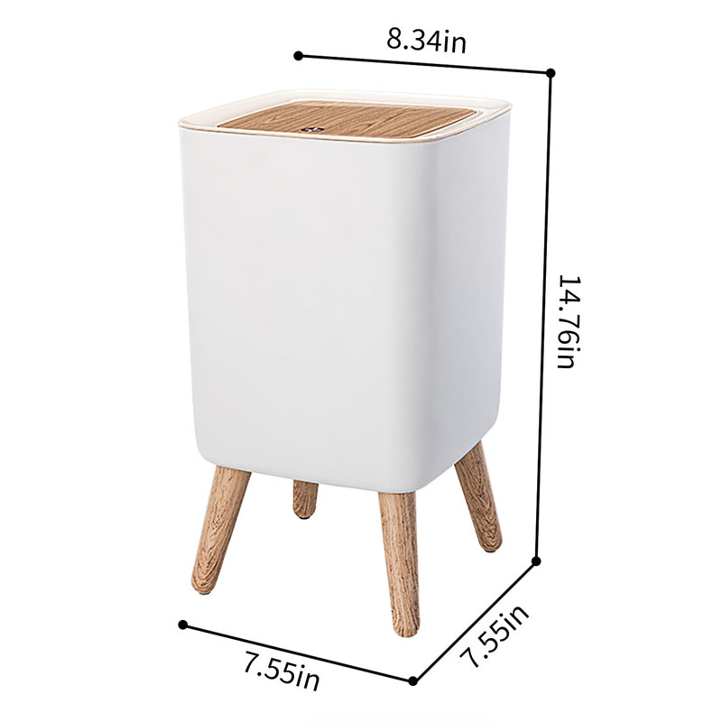 Poubelle à couvercle en plastique - 2,6 gallons