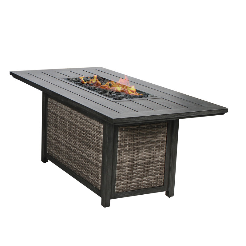 Foyer de table Gabe en aluminium / propane / gaz naturel, Mélange de gris