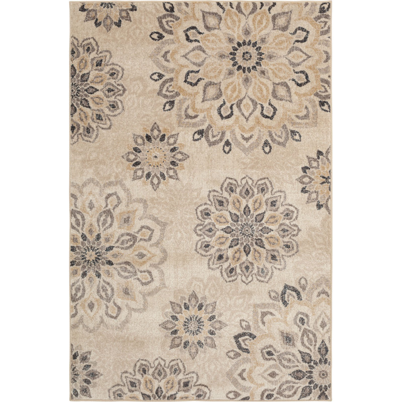 Ratner Floral Indoor Rug, Rectangle 5' x 7'6"