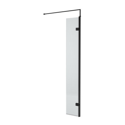 Fluted 1850 mm H Hinged Semi-Frameless Wet Room Glass Screens