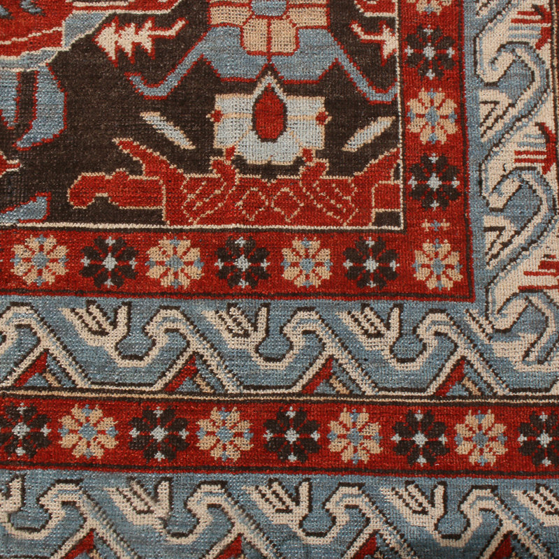 Burano Hand Knotted Wool Geometric Area Rug, Rectangle 8' x 10'