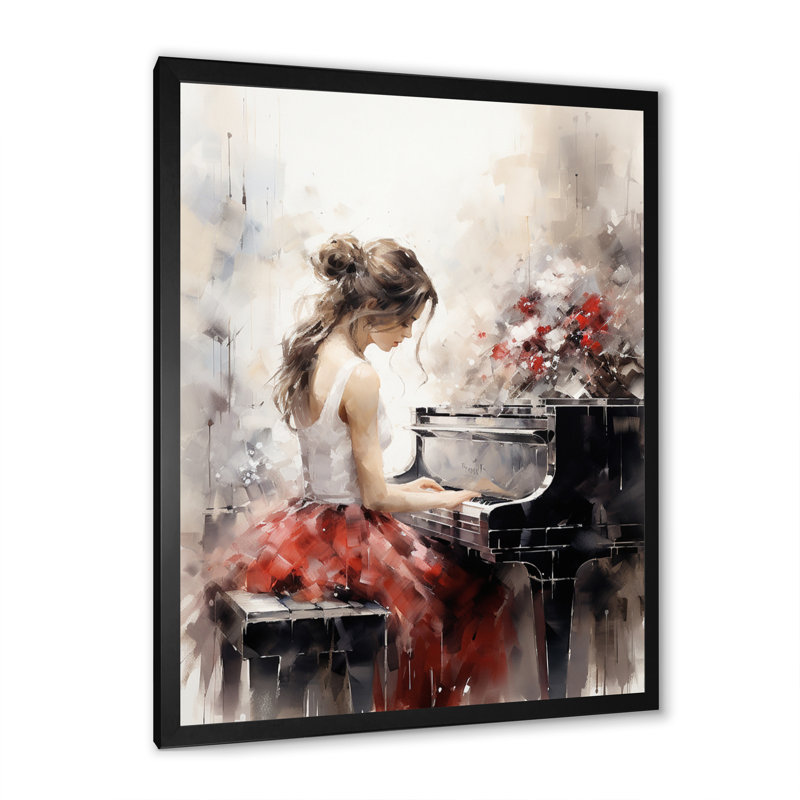 Aristarkh Beige Red Music Piano Harmony II, Cadre photo noir, H 20 po x l 12 po x P 1 po