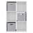 Gridley Apex 6-Cube Storage Organizer with 3 Fabric Bins
