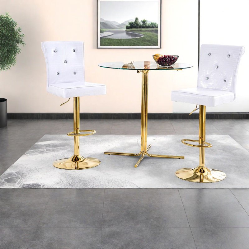 Ensemble de table de salle à manger (doit inclure la table et la chaise), ensemble de bistro moderne en verre et métal