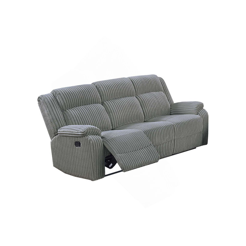 Canapé inclinable en velours côtelé 1 pièce, Fumée